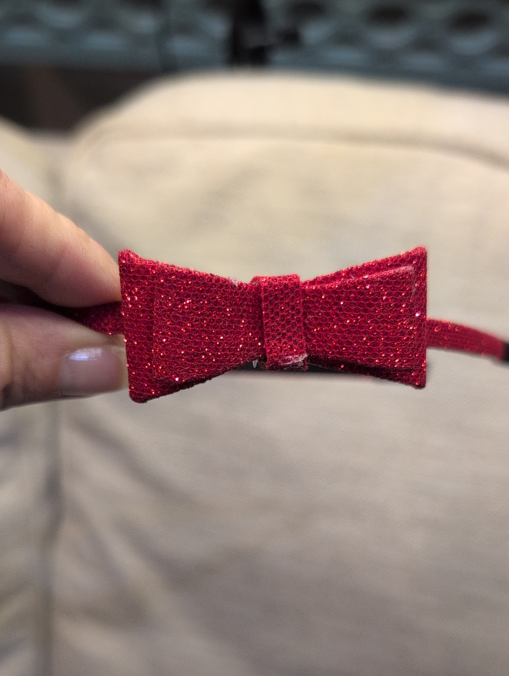 Ella Red Sparkly  Bow Headband